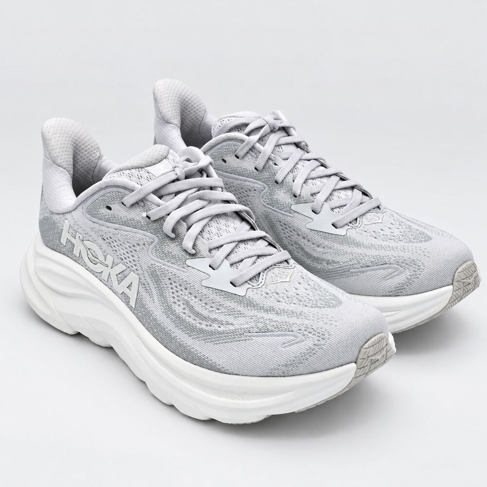 HOKA Clifton 10 Women's 9B Cosmic Grey Stardust Cushioned Running Shoes - Picture 3 of 7